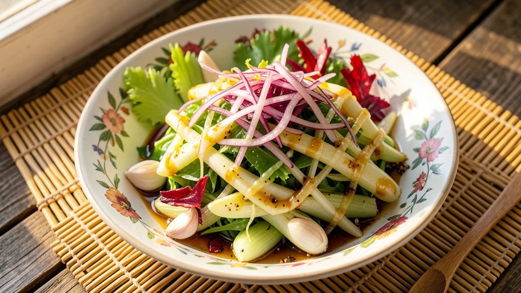 Bamboo Shoot Salad Filipino Recipe: Crunchy Celery Crowns Over Tangy Vinegar Dressing