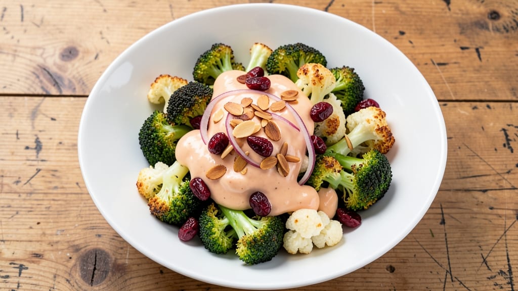Broccoli Cauliflower Salad Recipe With Miracle Whip: Crunchy Crowns Over Creamy Ranch Bliss