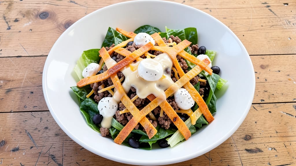 Baked Taco Salad Recipe With Doritos: Crunchy Shells and Zesty Cheese Fusion