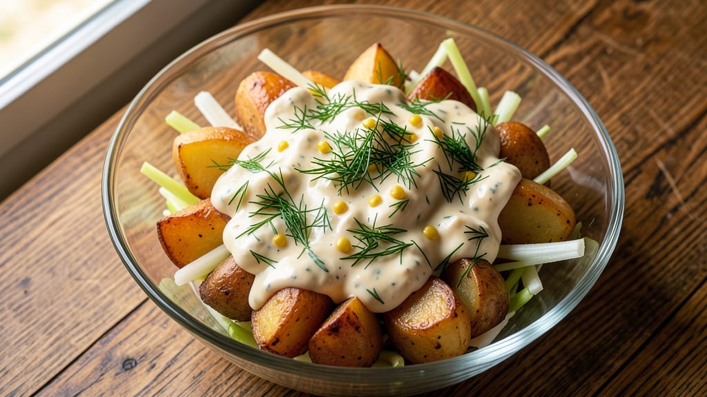 Best Tasting Potato Salad Recipe: Crispy Celery Crowns and Creamy Dill Velout Balance