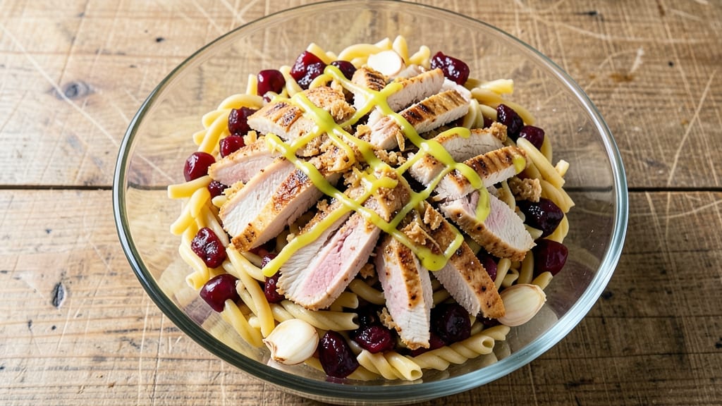Byerlys Cherry Chicken Pasta Salad Recipe: Juicy Chicken and Tart Cherry Tang in One Bowl
