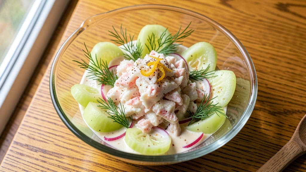 Baltimore Seafood Salad Recipe: Crisp Celery Crowns Over Zesty Dill Mayo Bliss