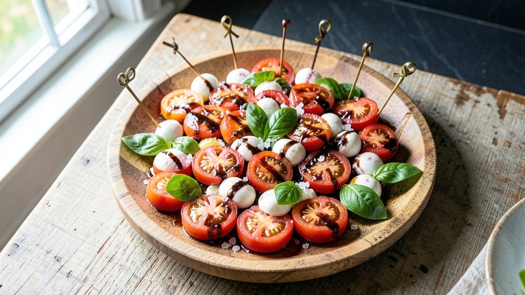 Caprese Salad Recipe for a Crowd: Bite-Sized Elegance With Fresh Basil Zing