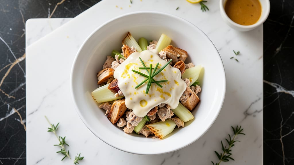 Café Express Chicken Salad Recipe: Crispy Celery Crowns Over Zesty Dijon Dressing