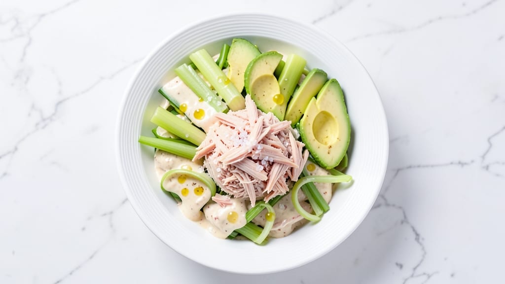 Atkins Diet Tuna Salad Recipe: Crunchy Celery Crowns With Zero-Carb Creaminess