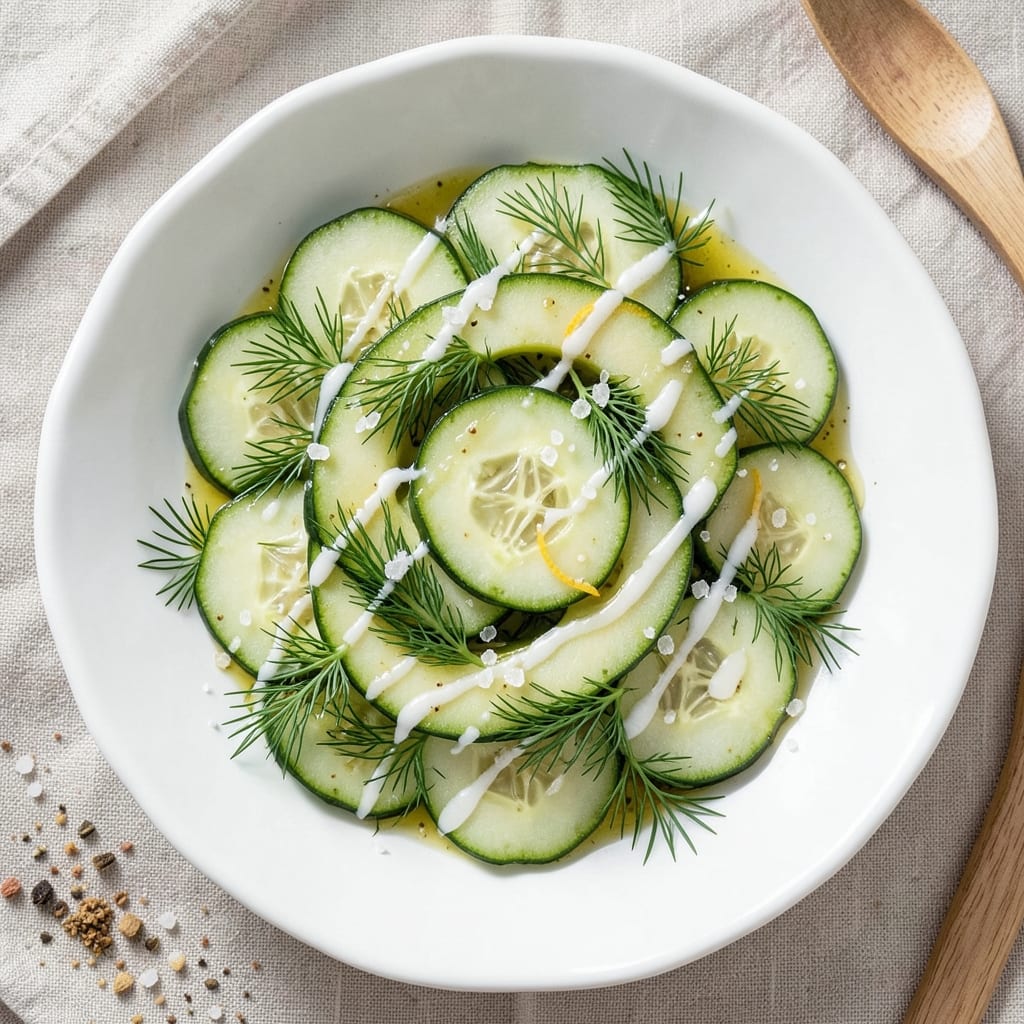 Adrienne's Cucumber Salad Recipe: Zesty Dill and Vinegar Kissed Crunch