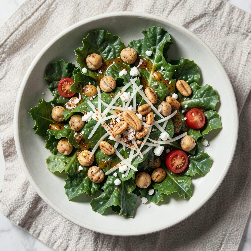 131 Main Restaurant Kale Salad Recipe: Smoky Mustard-Dressed Greens with Crispy Chickpeas
