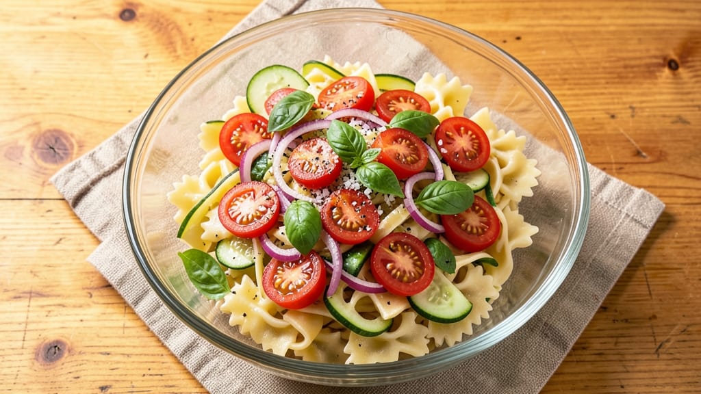 Basil Bowtie Pasta Salad Recipe: Fresh Herb Zing With No-Cook Crunch
