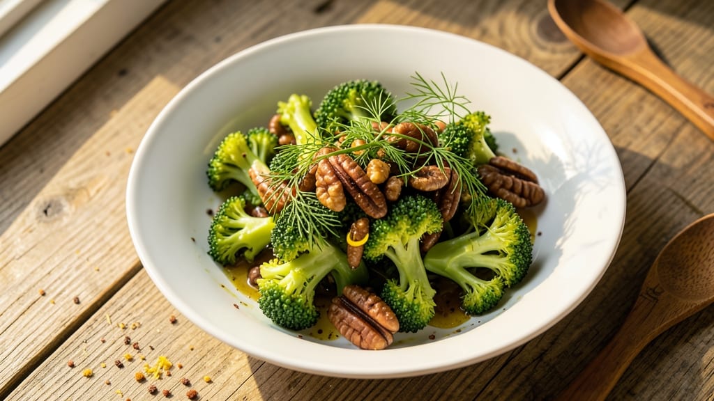 Broccoli and Walnut Salad Recipe: Nutty Crunch Meets Tangy Lemon-Dill Zing