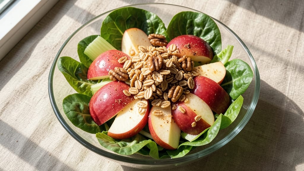Apple Crisp Salad Recipe: Warm Spiced Apples Over Crunchy Celery Crowns