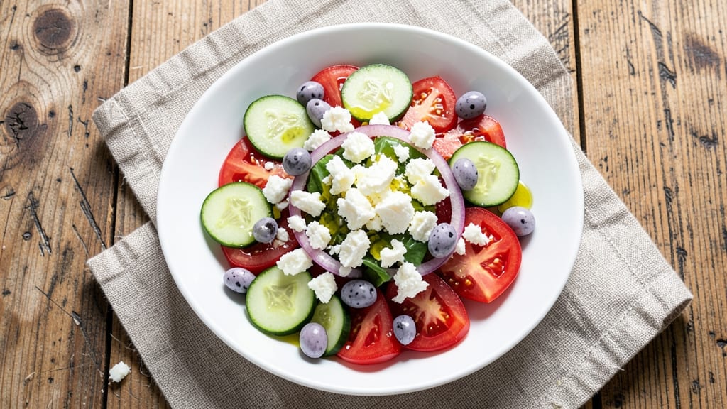 Barefoot Contessa's Greek Salad Recipe: Crispy Cucumber Crowns and Zesty Feta Zing