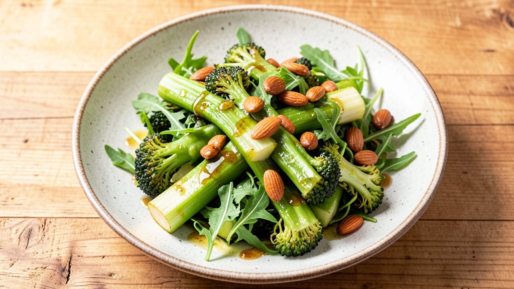 Broccoli Stalk Salad Recipe: Crunchy Celery Crowns With Tangy Herb Vinaigrette