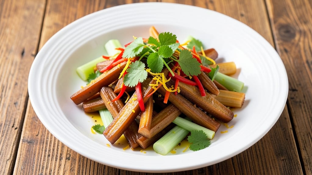Banana Stem Salad Recipe: Crunchy Celery Crowns With Creamy Herb Velout