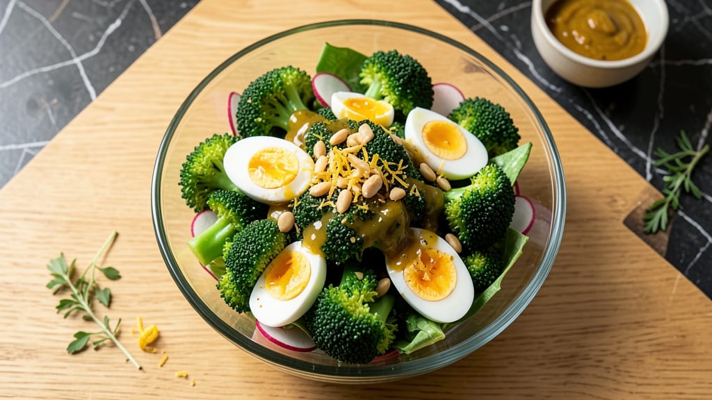 Broccoli and Egg Salad Recipe: Crunchy Broccoli Stems Meet Soft Boiled Eggs