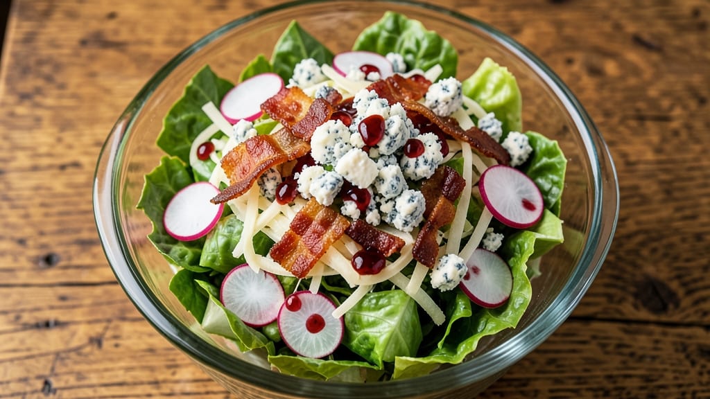 Blue Cheese Chopped Salad Recipe: Bold Tangy Crunch With Warm Bacon Bits