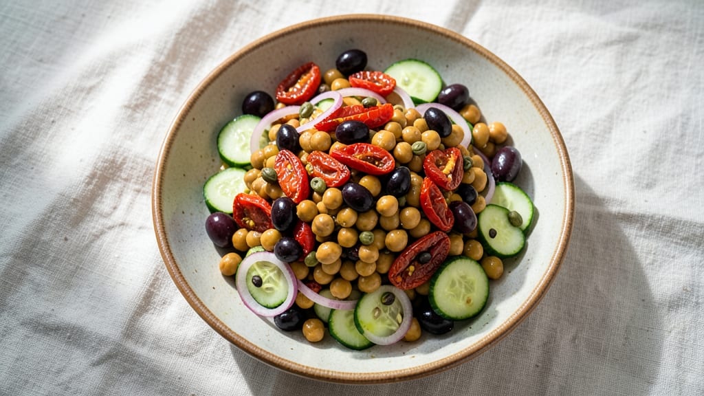 Antipasto Chickpea Salad Recipe: Mediterranean Crunch With Herbed Lemon Zing