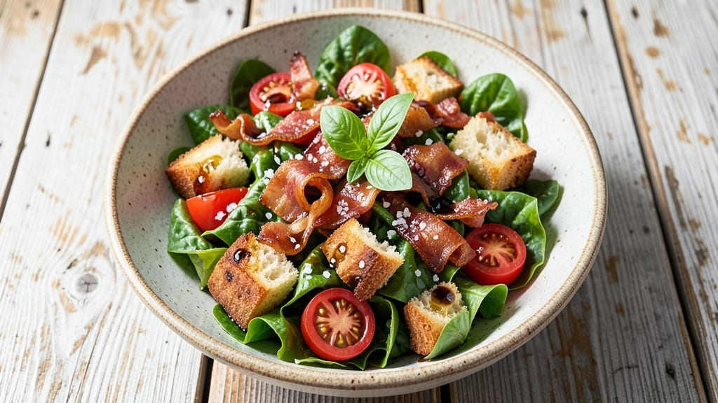 BLT Panzanella Salad Recipe: Crispy Croutons and Juicy Bacon Bites
