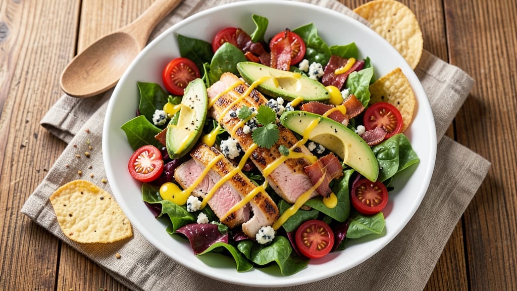 Jamie Oliver's Cobb Salad Recipe: Crispy Tortilla Strips Over Zesty Herb Dressing