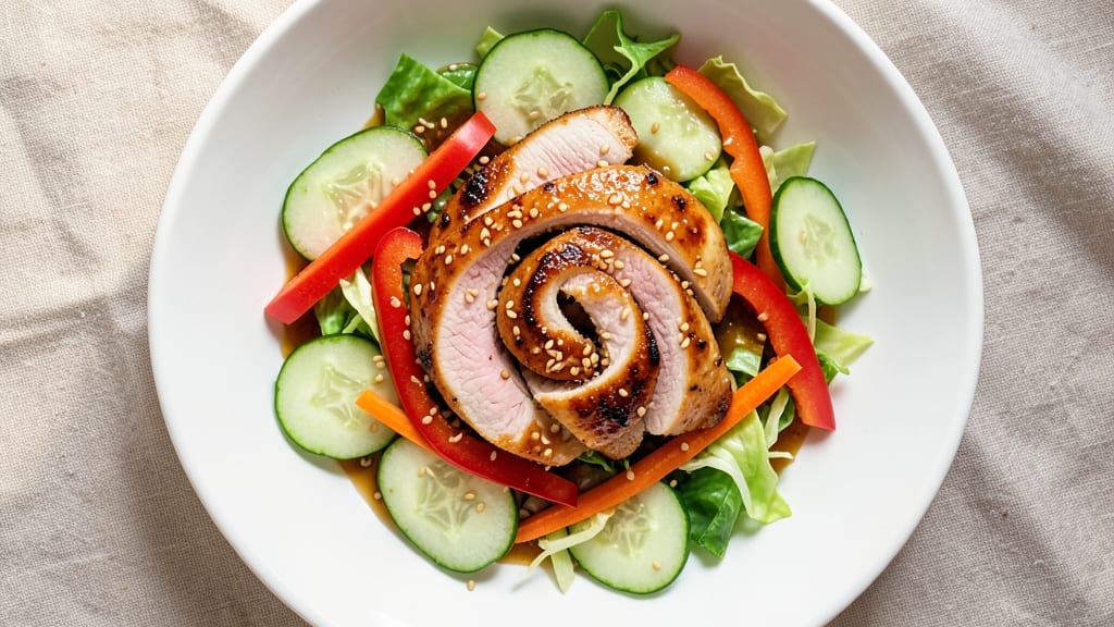 Asian Grilled Chicken Salad Recipe: Smoky-Sweet Glaze Meets Crunchy Greens