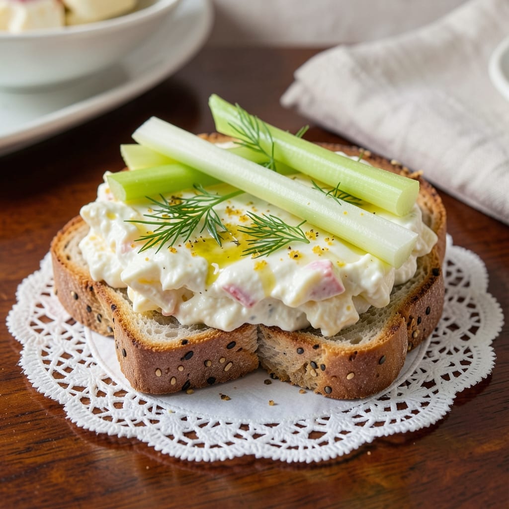 Afternoon Tea Egg Salad Sandwiches Recipe: Celery-Dill Crunch With Light Yogurt Dressing
