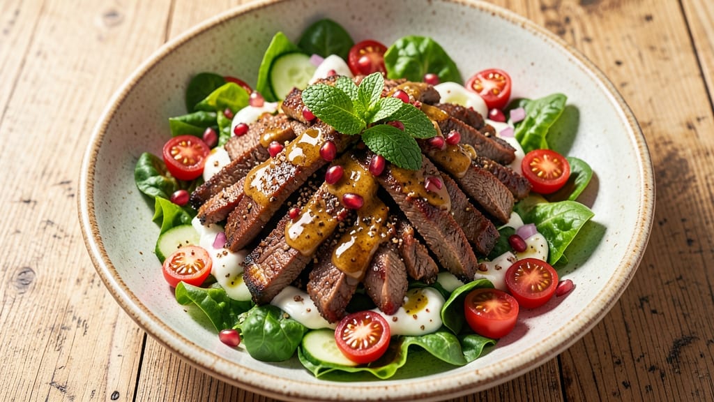 Beef Shawarma Salad Recipe: Spiced Meat and Crispy Tortilla Crunch