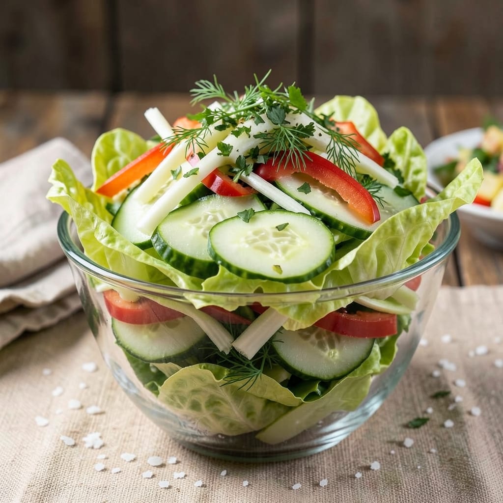 24-Hour Layered Lettuce Salad Recipe: Crisp Celery and Herb Zing Without Dressing Drain