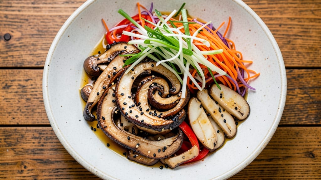 Asian Mushroom Salad Recipe: Umami-Packed Crunch With Sesame-Ginger Dressing