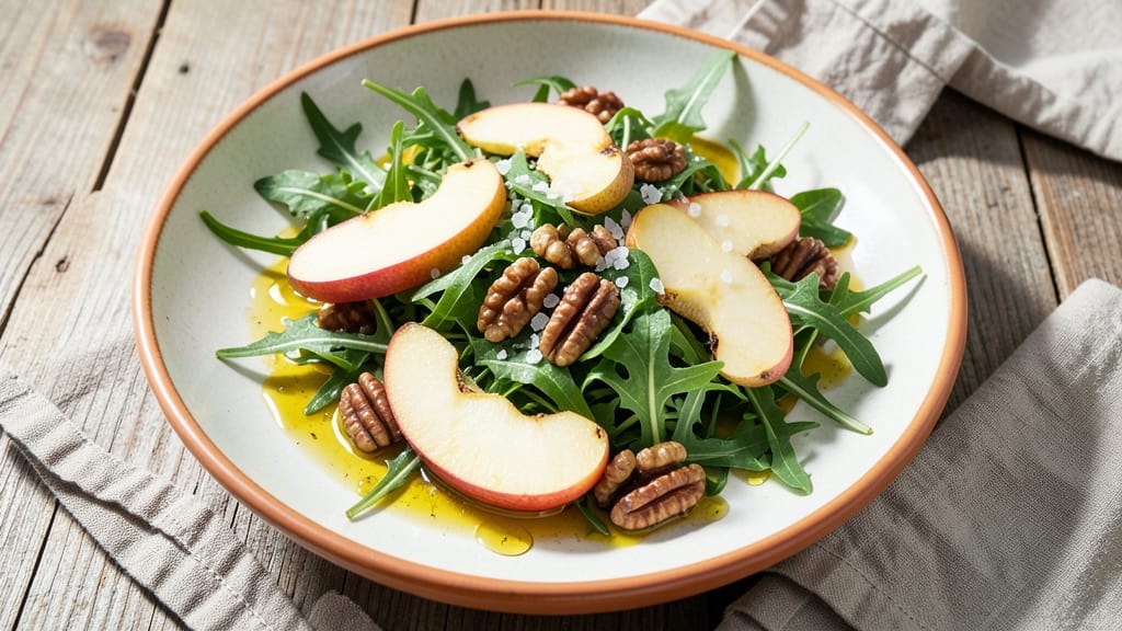 Arugula Pear Walnut Salad Recipe: Sweet-Tart Bite With Crunchy Nut Harmony