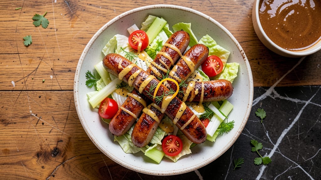 Bratwurst Salad Recipe: Crispy Celery Crowns Over Smoky Beer Dressing