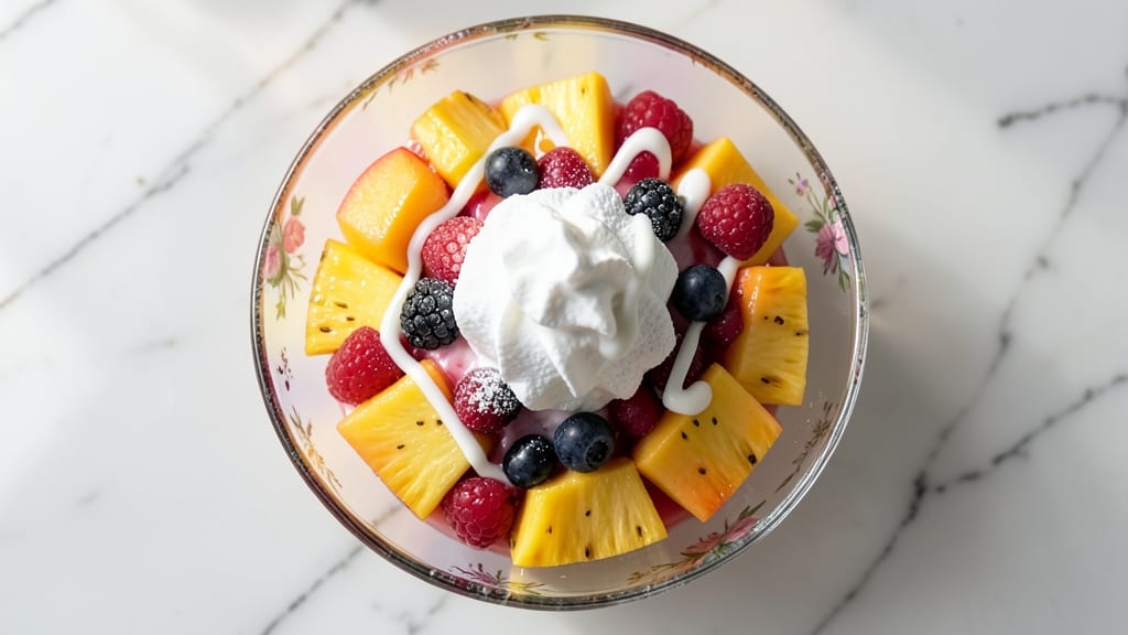 Fruit Salad Recipe With Cool Whip and Condensed Milk: Creamy Clouds Over Tropical Freshness