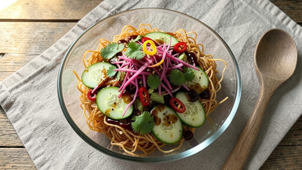 Asian Summer Salad Recipe: Bright Citrus and Crispy Rice Noodles