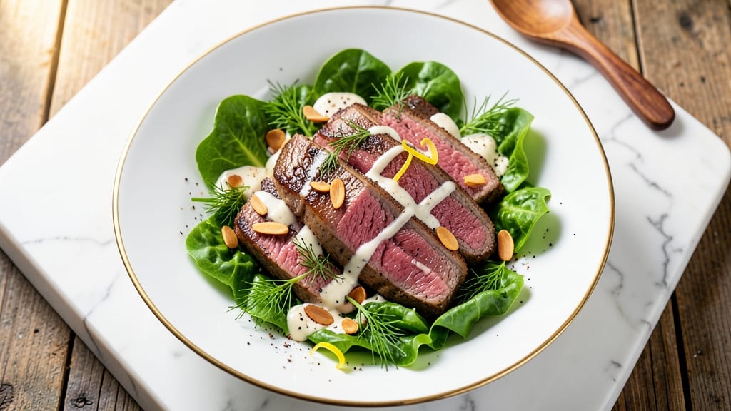 Applebee's Steak Salad Recipe: Grilled Filet Crunch Over Creamy Dill Velout